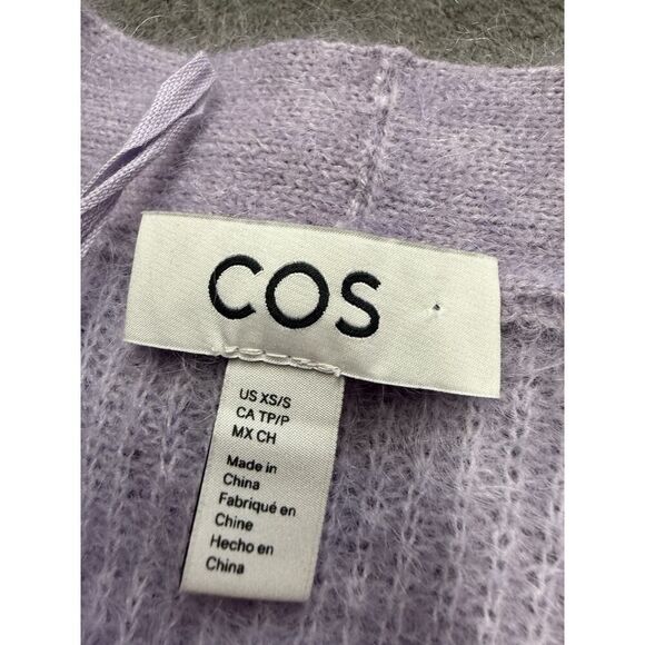 NWOT LONGLINE OVERSIZED MOHAIR CARDIGAN LILAC XS/S - Picture 12 of 15